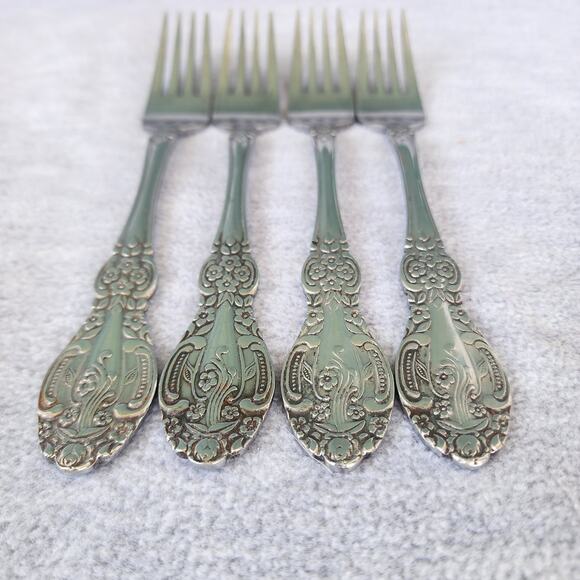 SPRINGTIME Stainless Japan Set Of 4 Dinner Forks 7 1/2" Silverware Flatware - Picture 3 of 8